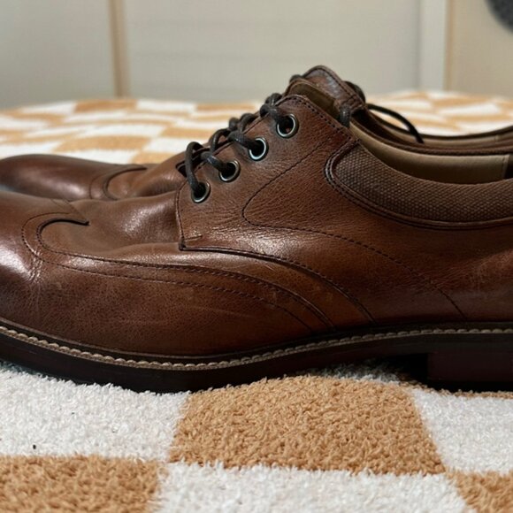 Aston Grey Collection Brown Leather Wing Tip Lace Up Dress Shoes Size 12 main image 7